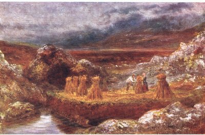 Un raccolto a Donegal, da Peeps at Many Lands: Ireland pubblicato da Adams & Charles, 1909 da Francis S. Walker